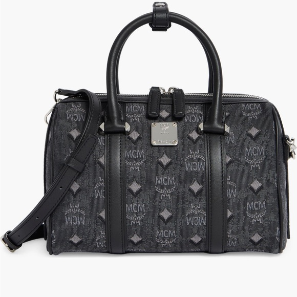 MCM Handbags - MCM Monogrammed Black and Gray Handbag